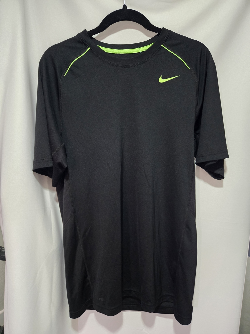 Nike Men's Black Short-Sleeve Dri-FIT Performance Tee with Neon Accents
